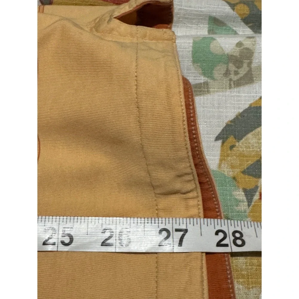 Banana Republic Mens Short Sleeve Striped Polo Shirt Orange Yellow Cotton Large